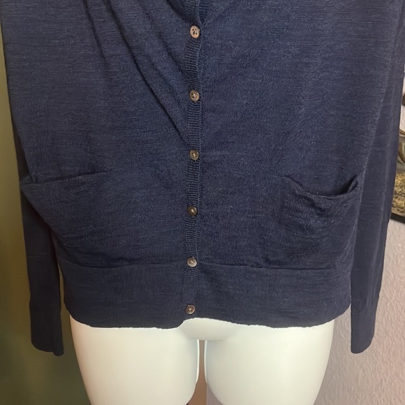 Armani Exchange wool blue knit blend button down sweater Sz XXS - Picture 3 of 9